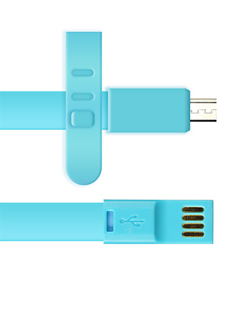 Micro USB Charger 3ft Long - Blue