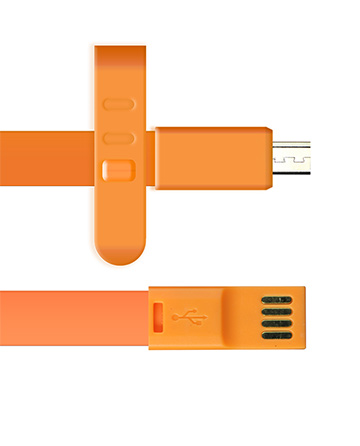 Micro USB Charger 3ft Long - Orange